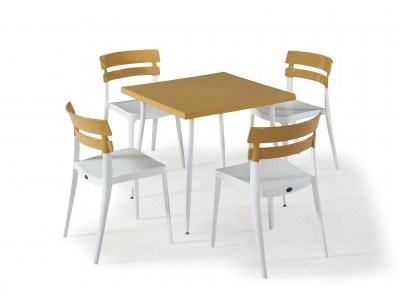 Градински комплект BERMO set 4 (бяло/горчица)